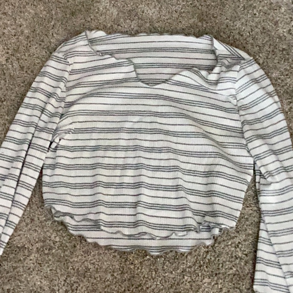 Shein Ribbed Stripe V-Neck